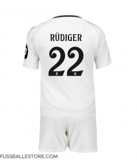 Günstige Real Madrid Antonio Rudiger #22 Heimtrikotsatz Kinder 2024-25 Kurzarm (+ Kurze Hosen)